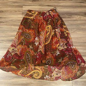 paisley print midi skirt size p small
